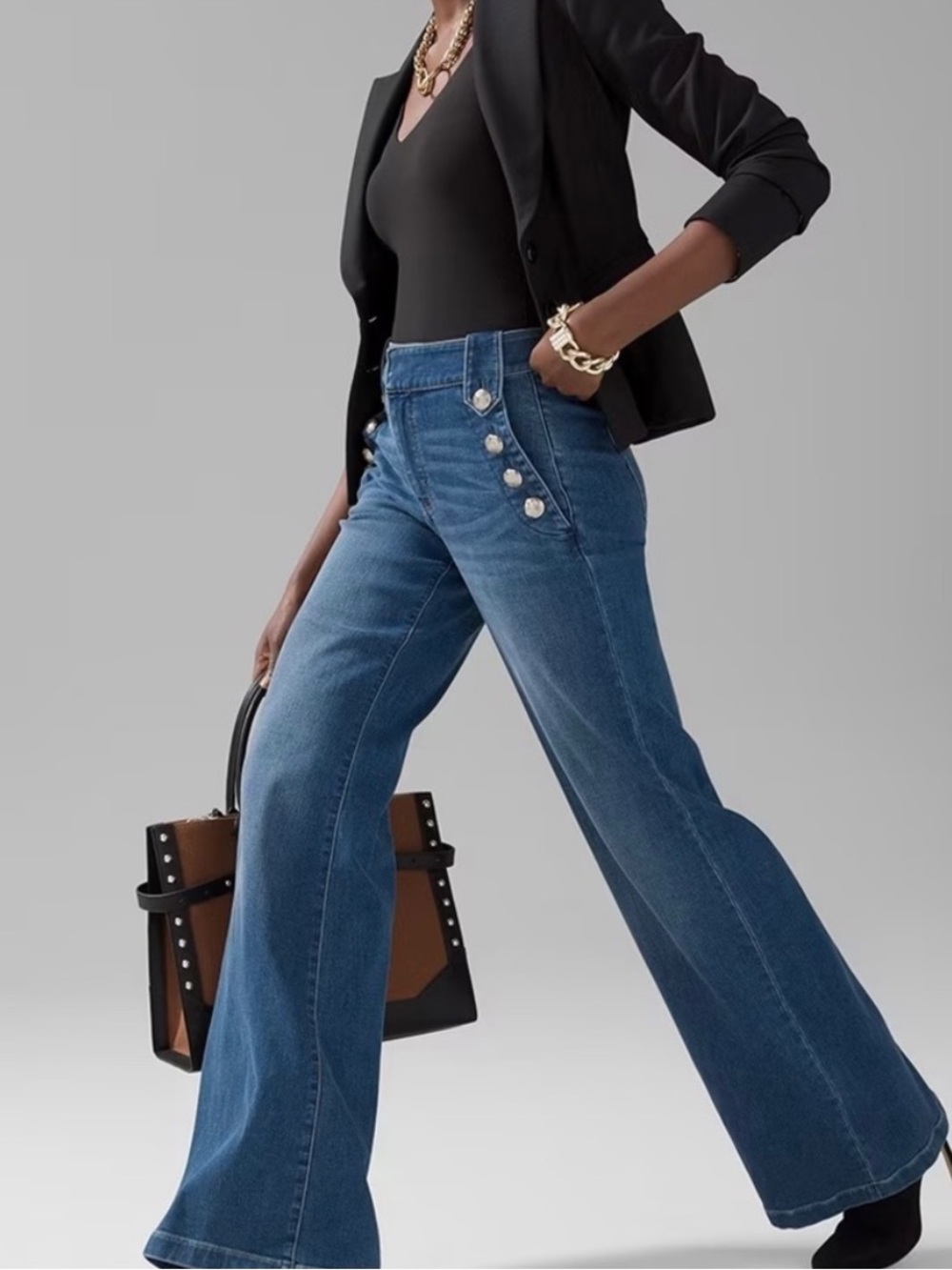 White House Black Market High-Rise Wide Leg Mariner Jean | Size 8 | Montauk